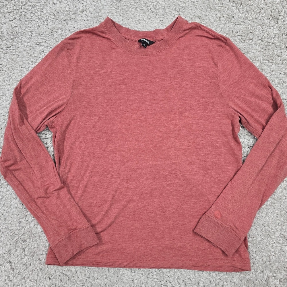 Allbirds Sea Long Sleeve Tee Mens M Rust Red Merino Wool Tencel Sustainable